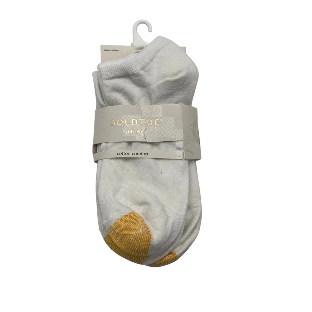 Goldtoe Socks Women 6-9 White Casual Jersey Liner 6 Pair Pack 4586RF